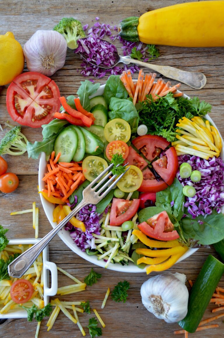 Variety of colourful vegetables