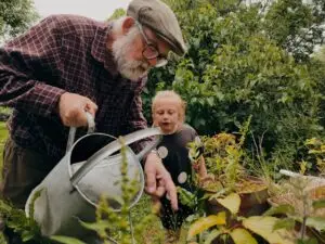 Gardening with grandchild